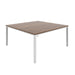 Fraction Infinity Meeting Table 160 X 160 Dark Walnutwith White Legs White Legs