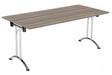 One Union Rectangular Folding Table 1600 X 800 Chrome Grey Oak