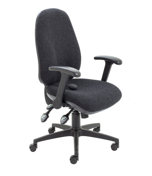 Maxi Ergo Office Chair With Lumbar Pump Charcoal Folding Arms 