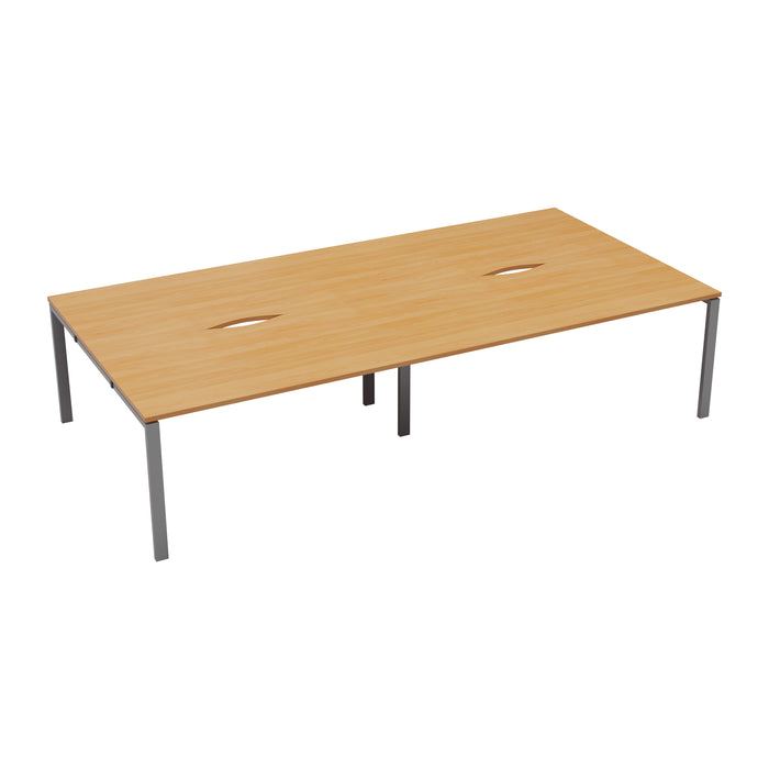 Cb 4 Person Bench With Cut Out 1200 X 800 Beech White