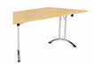One Union Trapezoidal Folding Table 1600 X 800 Chrome Nova Oak