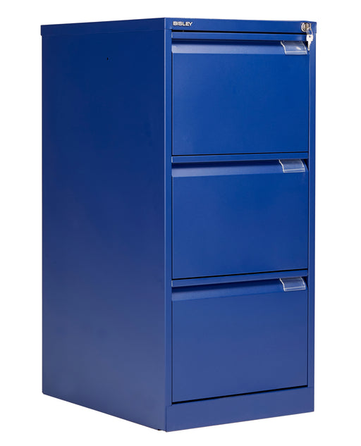 Bisley 3 Drawer Classic Steel Filing Cabinet Blue  
