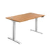 Economy Sit Stand Desk 1600 X 800 Nova Oak With White  Frame 