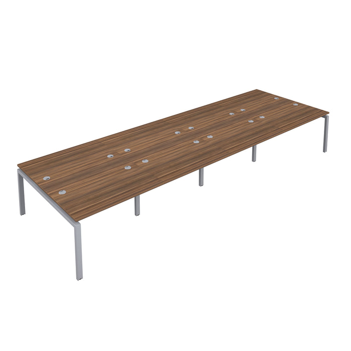 Telescopic Sliding 8 Person Walnut Bench With Cable Port 1200 X 600 Black 