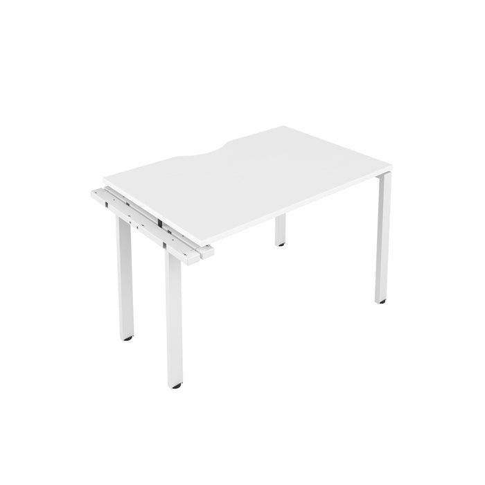 Cb 1 Person Extension Bench With Cut Out 1200 X 800 White Silver
