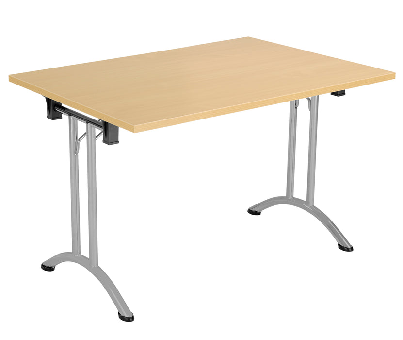 One Union Rectangular Folding Table 1200 X 800 Silver Nova Oak