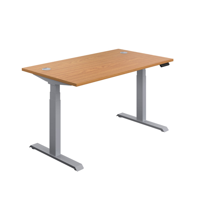 Economy Sit Stand Desk 1800 X 800 Nova Oak With Silver  Frame 
