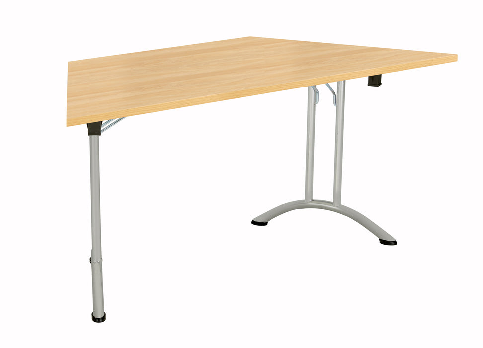 One Union Trapezoidal Folding Table 1600 X 800 Silver Nova Oak