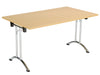 One Union Rectangular Folding Table 1400 X 800 Chrome Nova Oak