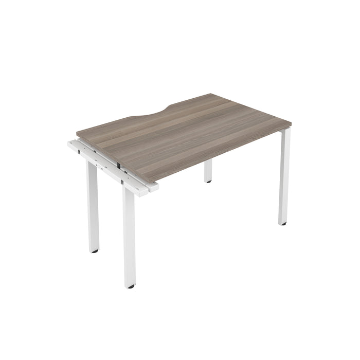Cb 1 Person Extension Bench With Cut Out 1200 X 800 Grey Oak Silver