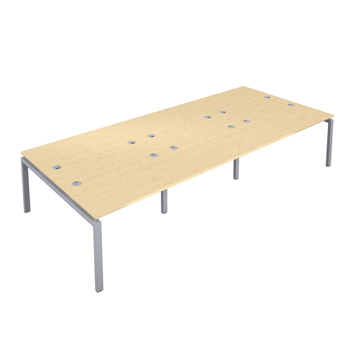Telescopic 6 Person Maple Bench With Cable Port 1200 X 600 White 