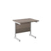 Single Upright Grey Oak Rectangular Desk 800 X 600 White 