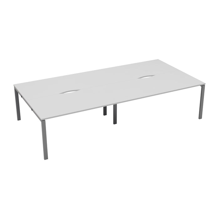 Cb 4 Person Bench With Cut Out 1400 X 800 White Silver