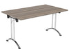 One Union Rectangular Folding Table 1400 X 700 Chrome Grey Oak