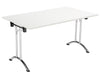 One Union Rectangular Folding Table 1400 X 800 Chrome White