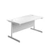 Single Upright Rectangular Desk With Mobile 3 Drawer Pedestal 1600 X 800 White White