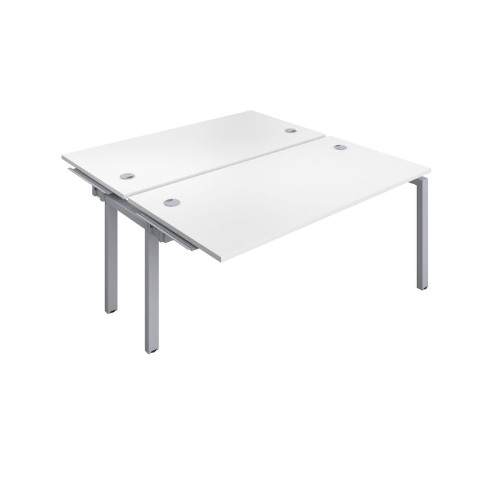 Telescopic Sliding 2 Person White Bench Extension With Cable Port 1200 X 600 White 