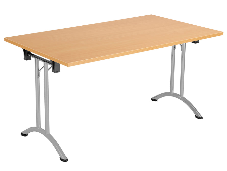 One Union Rectangular Folding Table 1400 X 700 Silver Beech