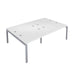 Telescopic 4 Person White Bench With Cable Port 1200 X 600 White 
