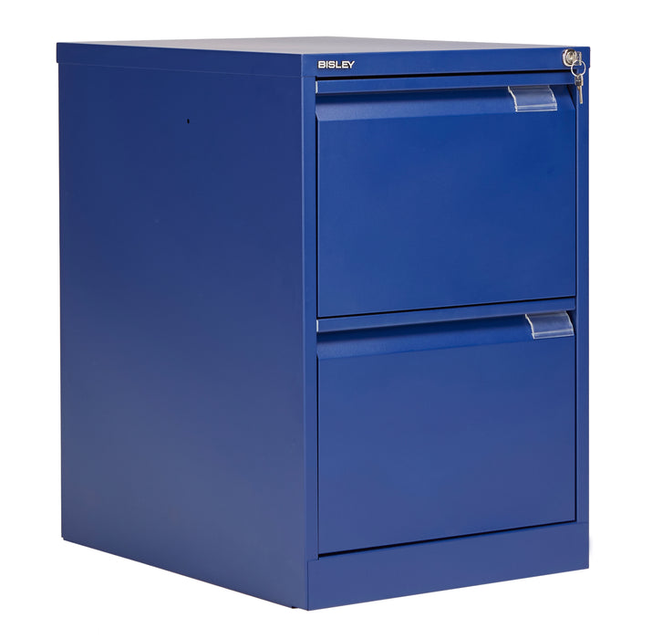 Bisley 2 Drawer Classic Steel Filing Cabinet Blue  