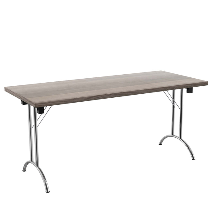One Union Rectangular Folding Table 1600 X 700 Silver Grey Oak
