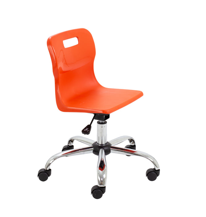 Titan Swivel Junior Chair Orange Castors 