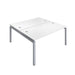 Telescopic Sliding 2 Person White Bench With Cable Port 1200 X 600 White 