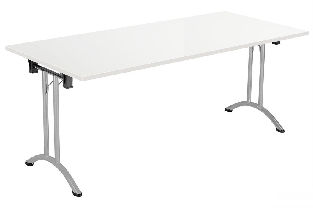 One Union Rectangular Folding Table 1600 X 700 Silver White