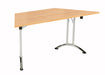 One Union Trapezoidal Folding Table 1600 X 800 Chrome Beech