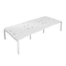 Telescopic 6 Person White Bench With Cable Port 1200 X 800 White 