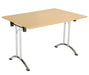 One Union Rectangular Folding Table 1200 X 800 Chrome Nova Oak