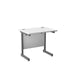 Single Upright White Rectangular Desk 800 X 600 Silver 