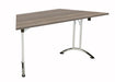 One Union Trapezoidal Folding Table 1600 X 800 Chrome Grey Oak