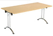 One Union Rectangular Folding Table 1600 X 700 Chrome Nova Oak