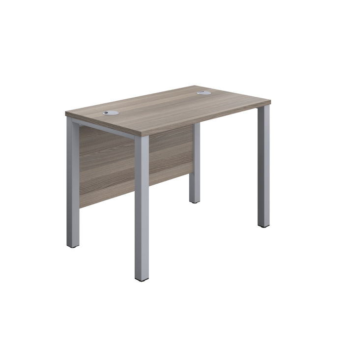 Goal Post Grey Oak Rectangular Desk 1000 X 600 Silver 