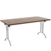 One Union Rectangular Folding Table 1600 X 800 Chrome Dark Walnut