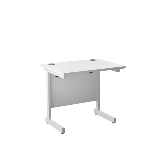 Single Upright White Rectangular Desk 800 X 600 White 