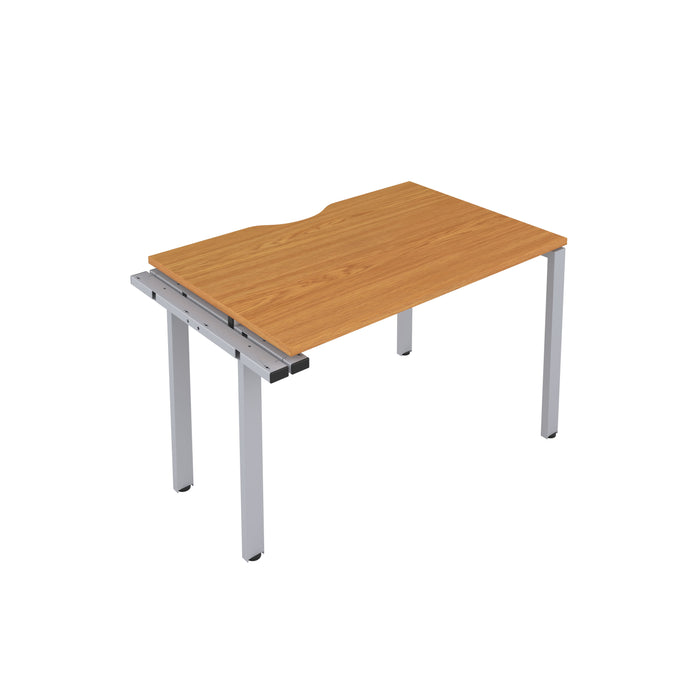 Cb 1 Person Extension Bench With Cut Out 1400 X 800 Nova Oak Silver