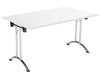 One Union Rectangular Folding Table 1400 X 700 Chrome White