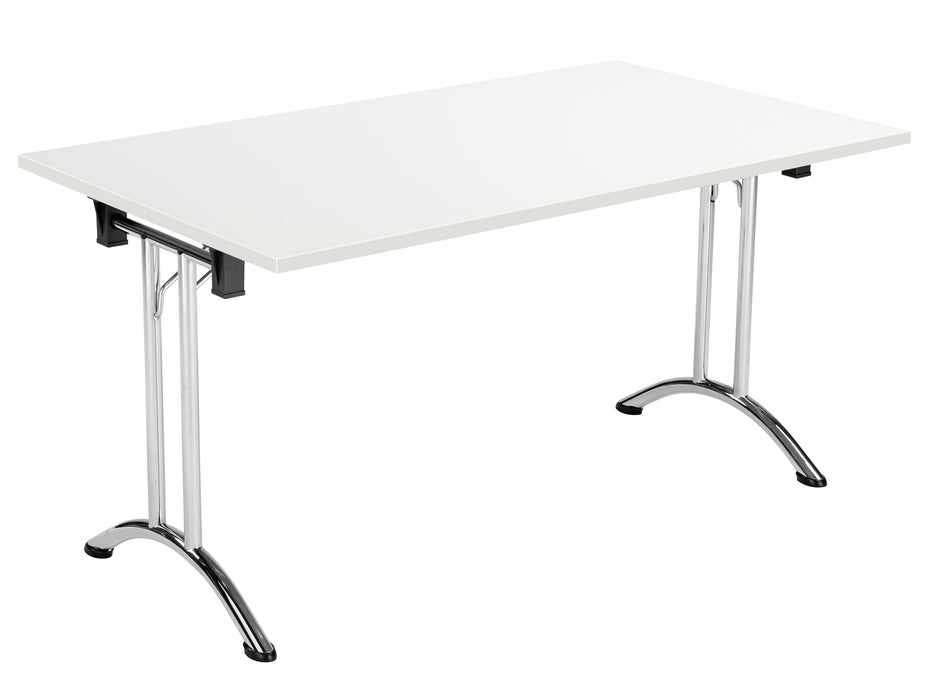One Union Rectangular Folding Table 1400 X 700 Chrome White