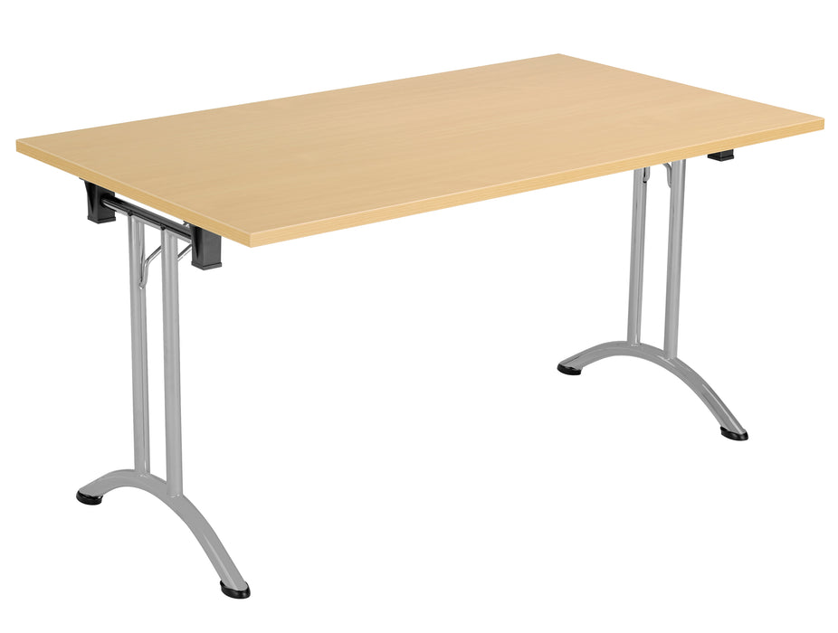 One Union Rectangular Folding Table 1400 X 800 Silver Nova Oak