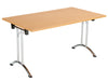 One Union Rectangular Folding Table 1400 X 800 Chrome Beech