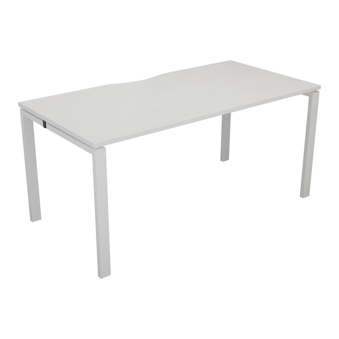 Cb 1 Person Bench With Cut Out 1200 X 800 White Silver