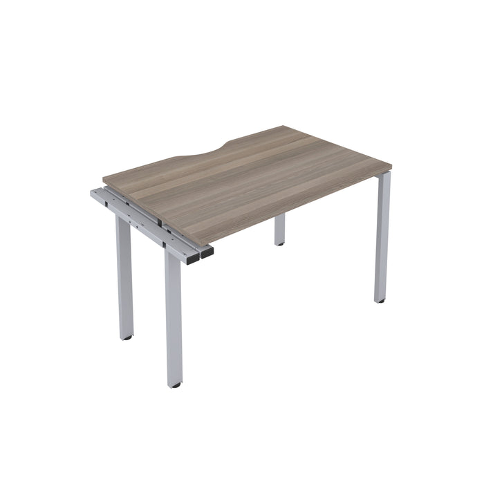 Cb 1 Person Extension Bench With Cut Out 1400 X 800 Grey Oak Silver