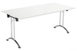 One Union Rectangular Folding Table 1600 X 800 Chrome White
