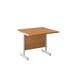 Single Upright Nova Oak Rectangular Desk 800 X 800 White 
