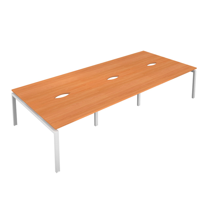Telescopic 6 Person Beech Bench With Cut Out 1200 X 600 Silver 