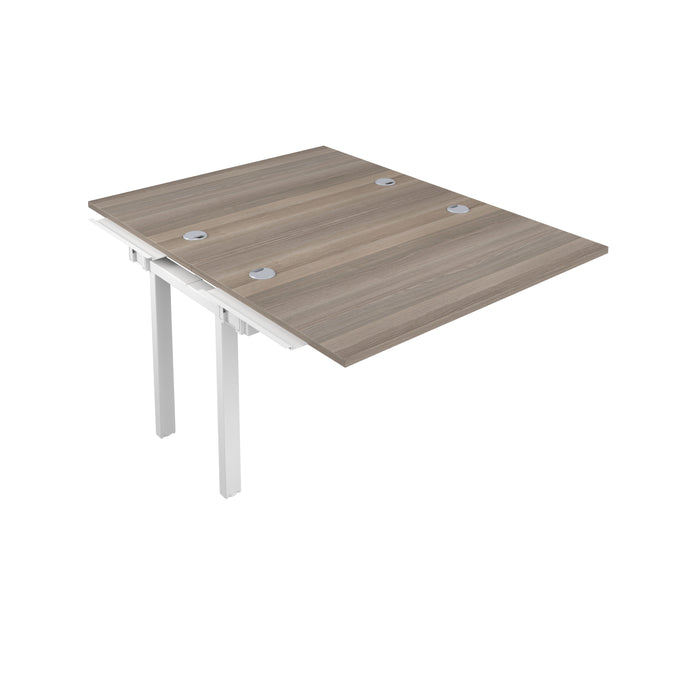 Telescopic Sliding 2 Person Grey Oak Bench Extension With Cable Port 1200 X 600 Black 