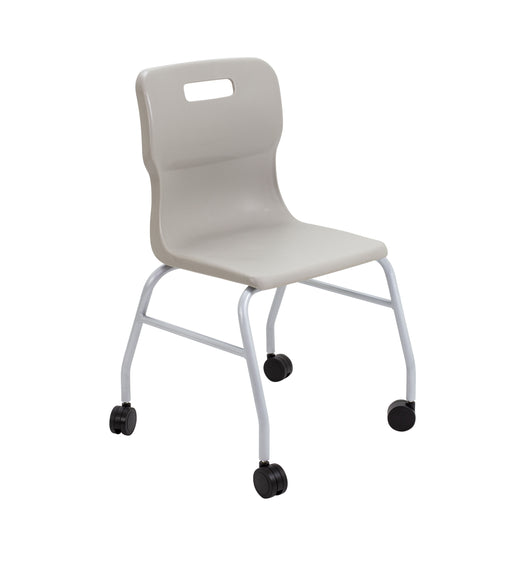 Titan Move 4 Leg Chair With Castors Grey  