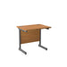Single Upright Nova Oak Rectangular Desk 800 X 600 Silver 